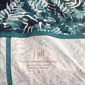 J. Jill Green and White Fit Performance Leggings